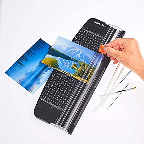 Papierschneider A4-Papier Tragbare Papierschneidemaschine Schneidemaschine für Etikett Foto Papier Fotoschneider Schwarz