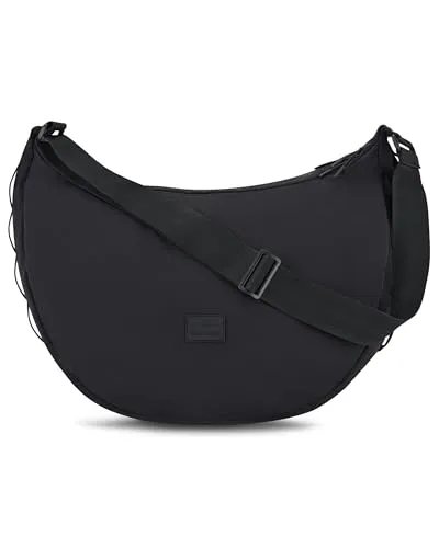 Johnny Urban Kaia Large Half Moon Bag – Wasserabweisende Umhängetasche für 16 Zoll Laptops - Umhängetasche aus recyceltem Nylon, wasserabweisend und in stilvollem Halbmond-Design. Ideal für Laptops bis 16 Zoll und bietet viel Stauraum.