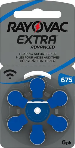 RAYOVAC RAYOVAC R675AE Extra Advanced Hörgeräte-Batterien Typ 675 (im 6er Pack Knopfzelle