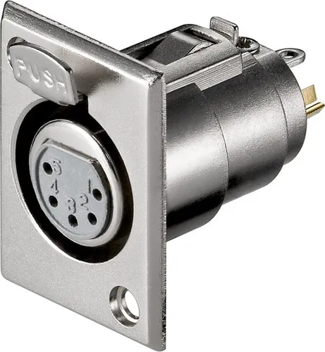 Goobay Mikrofon Einbaubuchse 5 Pin  mit Verriegelung und vergoldeten Kontakten
