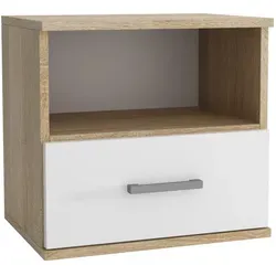 Masseno Nachttisch NOCTA Nachtschrank Beistelltisch für Schlafzimmer 48 x 50 x 35 cm Weiß