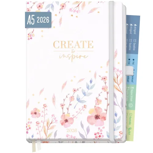 Chäff-Timer Premium 2026 / A5 / Sweet Flowers / Häfft-Verlag