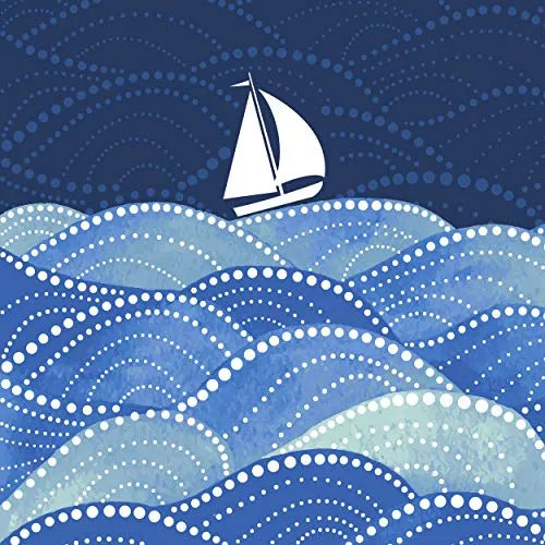 Lunch Servietten Segelboot auf Wellen Maritim blau 33 cm 20