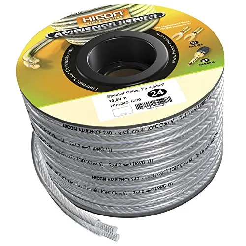 Hicon Lautsprecherkabel Ambience 2 x 4 mm² Transparent HIA-240-1000 10 m