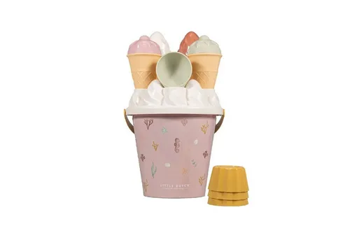 LITTLE DUTCH Sandform-Set Little Dutch 14-teiliges Sandspielzeug Eimer Set Ocean Dreams rosa, (14-tlg)