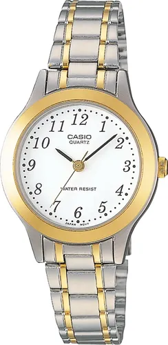 Casio Timeless Damen Quarz Edelstahl Armbanduhr LTP-1263PG - Elegante Damen Armbanduhr aus Edelstahl mit analoger Anzeige, kombiniert Silber und Gold für einen zeitlosen Look - perfekt für jeden Anlass.