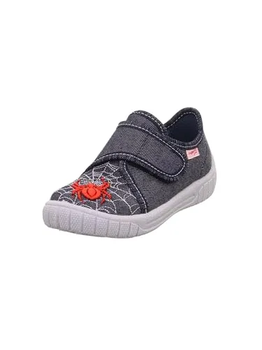 Superfit Jungen Bill Hausschuhe, Blau Rot 8100, 29 EU - Hausschuhe aus atmungsaktivem, 100% veganem Material mit verstellbarem Klettverschluss für perfekten Halt und flexibler Sohle für natürliches Abrollen.