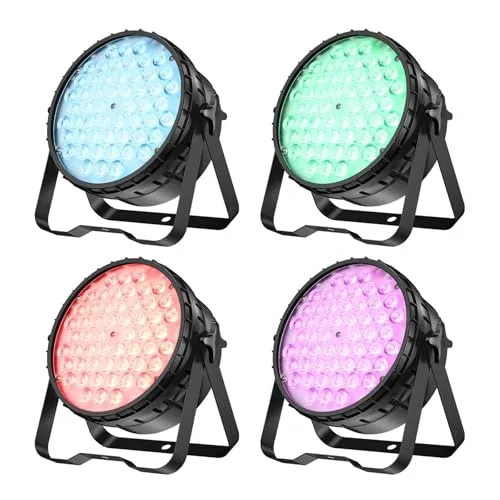 BETOPPER Discokugel LED Par Bühnenlicht 54x4W mit RGBW 4-in-1, DMX512 Leichte Stroboskop Discolicht Partylicht mit Moving Head Effekten, für DJ Party Deko Hochzeit Club Bars Show,4S