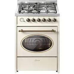 Gurari E 614 Cr r Retro Gas Elektro Standherd 60 cm - Kombinierter Gas-Elektroherd im nostalgischen Design mit 4-flammigem Gaskochfeld und vielseitigem Elektrobackofen. Ideal für kreative Kochabenteuer in jeder modernen Küche.