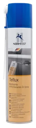 Normfest Teflux PTFE Keramik Multispray teilsynthetisches Hochleistungs Ölspray haftfest kriechfähig hochdruckbeständig korrosionsschützend silikonfrei für Industrie Handwerk Fahrzeuge 400ml
