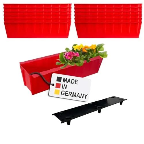 BURI 12 Euro-Paletten Blumenkästen-Einsätze Rot - Garten-Zubehör mit perfekter Passform für Europaletten. Die innovative Bewässerungsmatte sorgt für gleichmäßige Feuchtigkeit und verhindert Wurzelfäule – ideal für stilvolle Pflanzenanordnung.