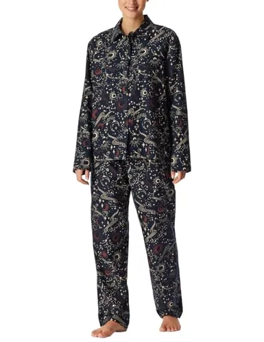 Schiesser Damen Schlafanzug lang Frottee - Kuschelige Nachtwäsche - Kuschelweicher Damen Schlafanzug aus Frottee, ideal für entspannte Nächte. Genießen Sie den Komfort und die Wärme dieser hochwertigen Nachtwäsche.