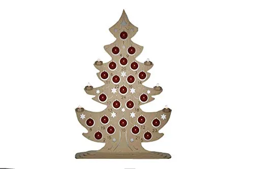 WEIGLA Weihnachtskalender XL Baum Teelichthalter aus Erzgebirge