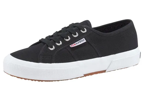Superga Cotu Classic 2750 Sneaker schwarz/weiß Damen - Sneaker aus 100% veganem Baumwollmaterial, handgefertigt mit vulkanisierter Sohle, zeitloser Stil und unschlagbare Bequemlichkeit für jeden Kleiderschrank.