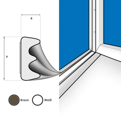DQ-PP Türdichtband DQ-PP Fensterdichtung, 20 Meter, Profil D,E,I,P,V, selbstklebend, E-Profil, D-Profil, I- Profil, P-Profil, V-Profil