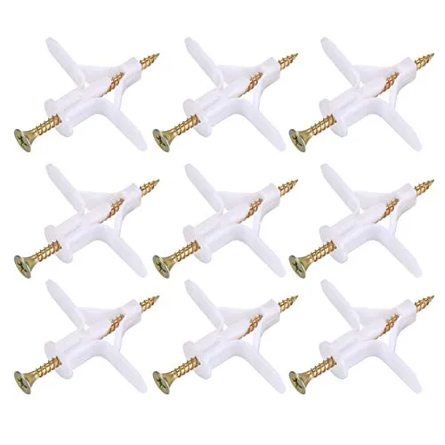 Stück Gipskartondübel Set(50 Dübel, 50 Schrauben), Gipskarton Dübel mit Schrauben Expansionsschraube Trockenbau Anker mit Schraubenfür Gipskarton Beton Ziegeln 100