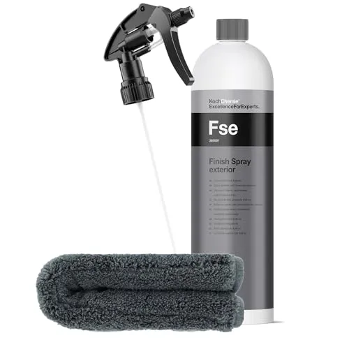 Koch Chemie FSE Finish Spray Exterior mit Zubehör - Autopflege & Motorradpflege, entfernt mühelos Schmutz und sorgt für strahlenden Glanz mit hochwertigem Mikrofasertuch und Sprühkopf.