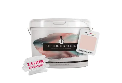 THE COLOR KITCHEN helle Wandfarbe Beige - 2,5l matte Innenfarbe für Wohnzimmer und Schlafzimmer - Farben: Unsere matte Wandfarbe in Beige schafft eine erholsame Wohlfühlatmosphäre und hat eine starke Deckkraft der DIN EN 13300 Klasse 1, ideal für kleine und große Streicharbeiten.