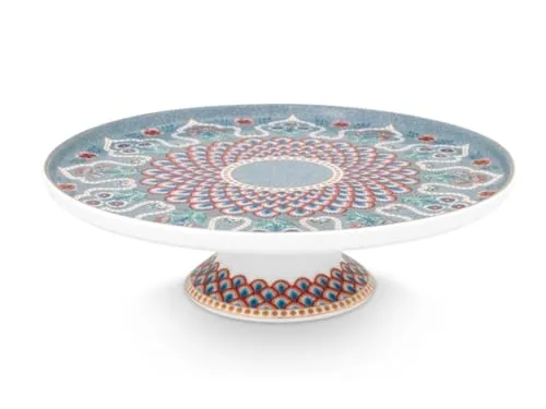 Pip Studio Flower Fest. Scallop mini Tortenplatte 21cm - Hübsche Tortenplatte mit Scallop-Dekor in Hellblau, perfekt für elegante Präsentationen. Ideal für besondere Anlässe und den täglichen Gebrauch.