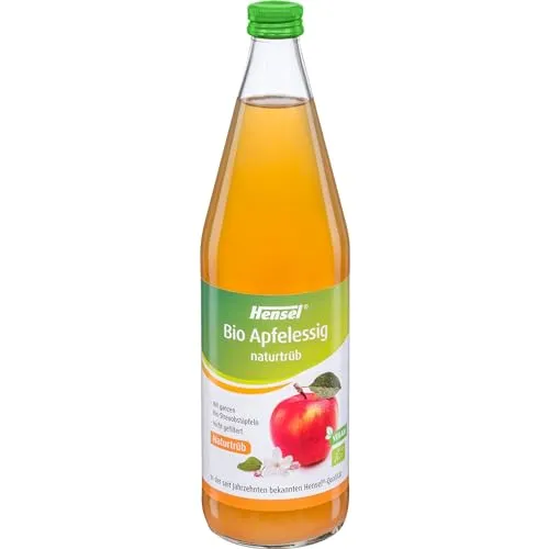 Hensel Bio Apfelessig naturtrüb 750 ML - Vielseitiger Bio Apfelessig naturtrüb, ideal zum Würzen, Marinieren und für erfrischende Getränke. Mit natürlichem Fruchtfleisch für ein authentisches Geschmackserlebnis.