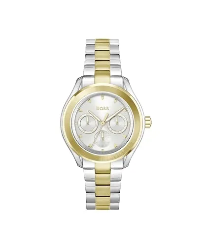 BOSS Multi Zifferblatt Quarz Uhr für Damen Kollektion LIDA - Armbanduhren für Damen, sportlich-elegantes Design mit multifunktionalem Uhrwerk und wasserabweisend bis 3 bar, ideal für aktive Frauen.