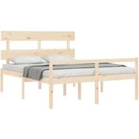 vidaXL Seniorenbett 160x200 cm aus Massivholz mit Kopfteil - Praktisches Seniorenbett aus Kiefer-Massivholz mit 45 cm Sitzhöhe für einfachen Zugang. Das Kopfteil bietet zusätzlichen Komfort beim Sitzen. Ideal für ein gemütliches Schlafzimmer!