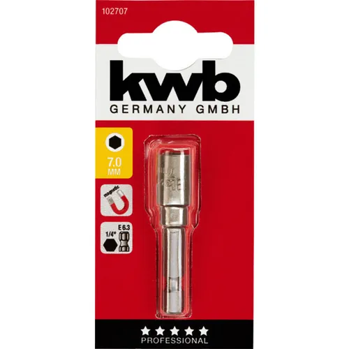 kwb  102707  Steckschlüsseleinsatz 7 mm    1 Stück Sechskant