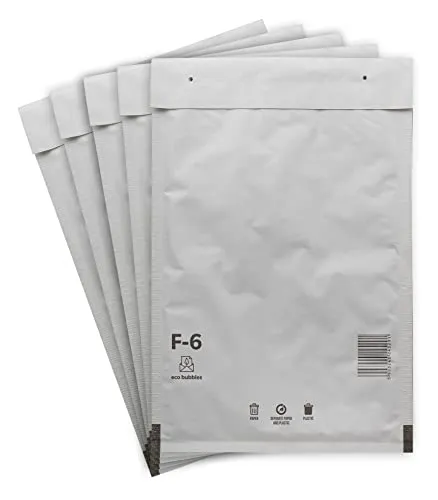 Versandtaschen Luftpolsterumschläge haftklebend Luftpolsterversandtaschen Luftpolstertaschen Gr. F/6 F6 weiß (240mm x 350mm) Umschläge gepolstert Polsterumschlag Taschen 100