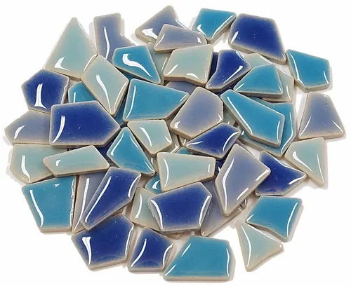 Flip MINI Ceramic Mosaik, blau mix, polygonal, 1 Beutel - 100g
