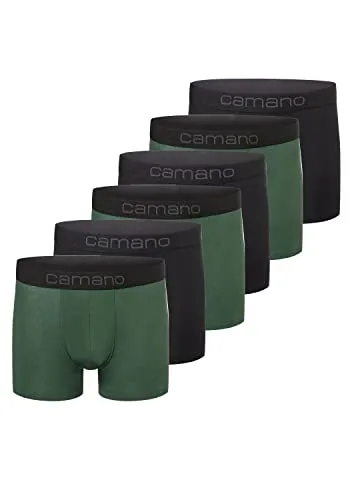 Camano Herren Boxershorts 6er Pack – Atmungsaktive Baumwolle - Herren-Boxershorts im 6er-Pack mit elastischem Gummibund für maximalen Tragekomfort. Das hautfreundliche Baumwollstretchgewebe sorgt für optimale Bewegungsfreiheit und Atmungsaktivität.