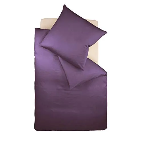 Fleuresse Satin-Bettwäsche Lila, 155x200 cm - Hochwertige Bettwäsche aus reiner Baumwolle, pflegeleicht und atmungsaktiv. Edler Satin mit glänzender Oberfläche für ein stilvolles Schlafzimmer-Ambiente.