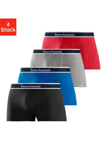 Bruno Banani Boxer Boxershorts für Herren (4er Pack) mit Steifen und Logo im Bund