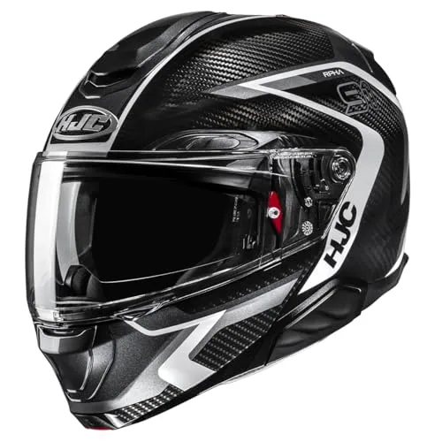 HJC RPHA 91 Carbon Lagos Klapphelm XL - Motorradhelm aus Carbon-Aramid-Fasern mit aerodynamischem Design für optimale Stabilität und Komfort bei hohen Geschwindigkeiten.