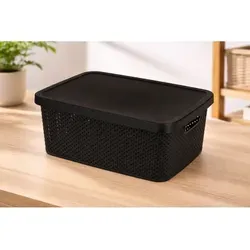 Box Mit Deckel Kunststoff 3,5l Schwarz-027100140-schwarz