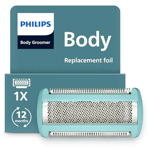 Philips BodyGroom Ersatzscherfolie – Rasiersystem mit Dreifachschutz, gründliche und glatte Rasur, 100% duschfest, Modell BG2010/43