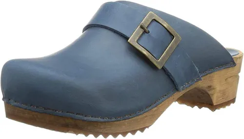 Sanita Urban Open 453062 Clogs, Blau (Blue 5), 37 EU (4 UK) - Hochwertige Damen-Clogs aus Leder mit anatomischem Fußbett für optimalen Komfort. Ideal für Gartenarbeiten oder den professionellen Einsatz, vereinen sie dänisches Design und Handwerkskunst.