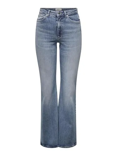 ONLY Female Flared Fit Jeans ONLJUICY - Hohe Taille Ausgestellt Jeans - Stylische Flared Fit Jeans mit hoher Taille, perfekt für einen trendigen Look und optimalen Tragekomfort.