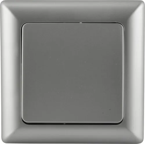 Unitec Aus-Wechselschalter mit Rahmen silber, Serie Genua