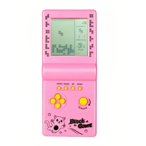 CZT Nostalgische Würfel-Spielkonsole mit großem Bildschirm, eingebauter Retro-999-in-3-Block-Spiel, für drinnen und draußen, tragbare elektronische Baustein-Spiele, Kinder/Studenten/Freunde