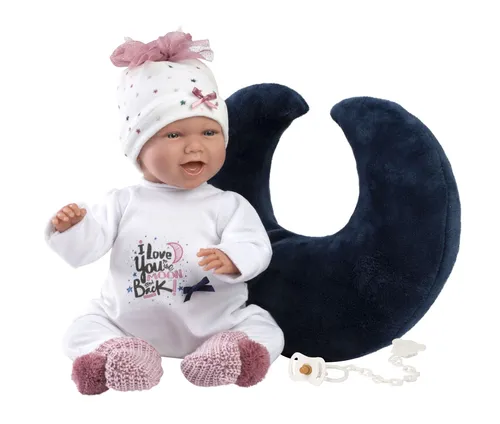 Llorens 74050 NEW BORN – realistische Babypuppe mit Geräuschen und weichem Stoffkörper – 42 cm