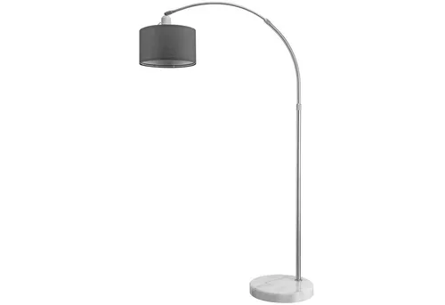monzana Bogenlampe mit Stoffschirm - Bogenlampe in Grau mit höhenverstellbarem Marmorfuß (150-175 cm), ideal für stilvolle Wohnzimmerbeleuchtung und schwenkbare Funktion für gezielte Lichtakzente.