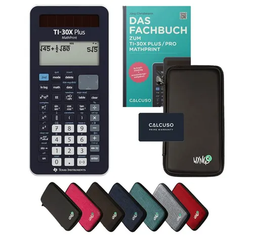 Texas Instruments TI-30X Plus MathPrint - Wissenschaftlicher Taschenrechner mit Schutztasche - Taschenrechner für Schule & Studium mit hochauflösendem Display und Solar-Batteriebetrieb. Inklusive robuster Schutztasche und Fachbuch mit Schritt-für-Schritt-Anleitungen.