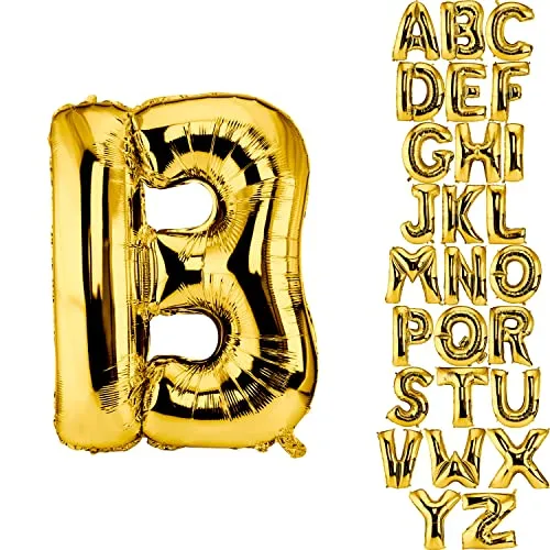 DekoRex Folienballon Gold 100cm Luftballon Geburtstag Hochzeit Deko (Buchstabe B)