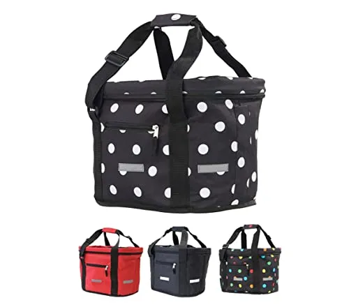 BÜCHEL Fahrradkorb vorne - Faltbare Einkaufs-Tasche mit Express-Halterung - Fahrradkorb für vorne, faltbar und ideal für den schnellen Einsatz. Mit 3M Reflexionsstreifen für zusätzliche Sicherheit im Straßenverkehr.