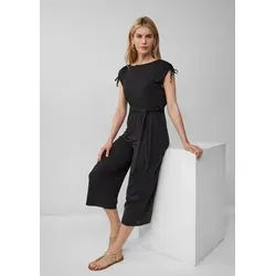 s.Oliver BLACK LABEL Jumpsuit aus Modalmix - Eleganter Jumpsuit für Damen mit U-Boot-Ausschnitt und Textilgürtel, ideal für besondere Anlässe und stilvolle Auftritte.