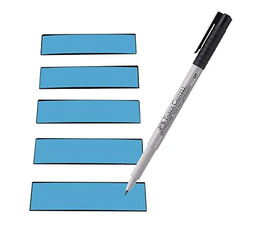 Magnetstreifen Etiketten blau 100x30 mm - 25 Stück - beschreibbar incl. Stift