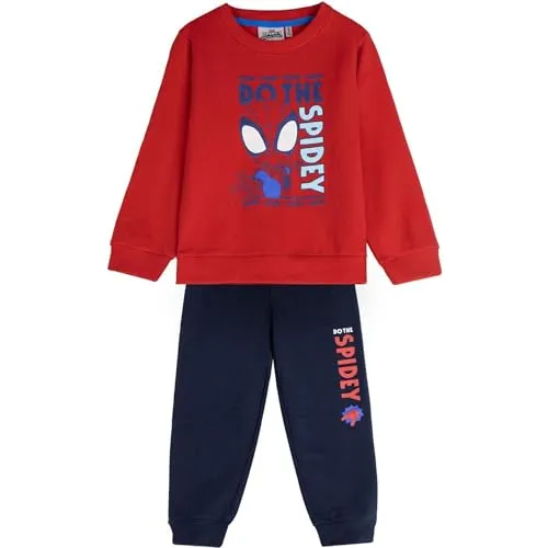 Cerdà Anzug Cotton Brushed Spidey Rot für Jungen - Stylischer Anzug in Rot mit Spidey-Design, aus 60% Baumwolle und 40% Polyester, ideal für kleine Abenteuer und bequem im Alltag.