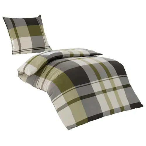 Renforce-Bettwäsche - grün - Karo - 135x200 cm