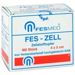 Zellstofftupfer Fes Zell 4x5 cm hochgebleicht
