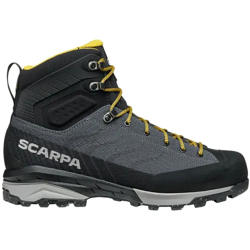 Scarpa Herren Mescalito Trek Planet GTX Wanderstiefel - 45,5 - Gray/Curry - Wanderschuhe mit nachhaltigen Materialien, ideal für lange Touren mit schwerem Rucksack, bieten Komfort, Halt und Stabilität.